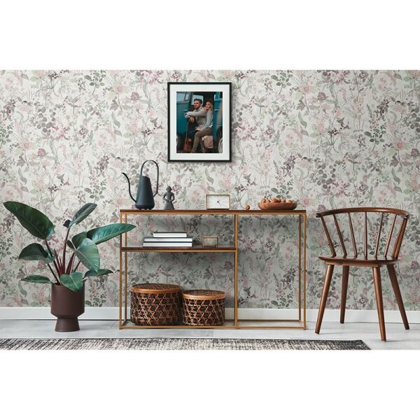 Tapete Grau, Grün, Lila, Pastellfarben AS-Creation Vliestapete (388251)