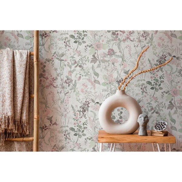 Tapete Grau, Grün, Lila, Pastellfarben AS-Creation Vliestapete (388251)