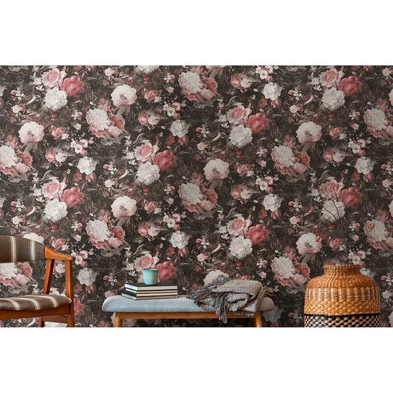 Tapete Grau, Silber, Rosa, Rose, Schwarz, Anthrazit AS-Creation Vliestapete (388214)