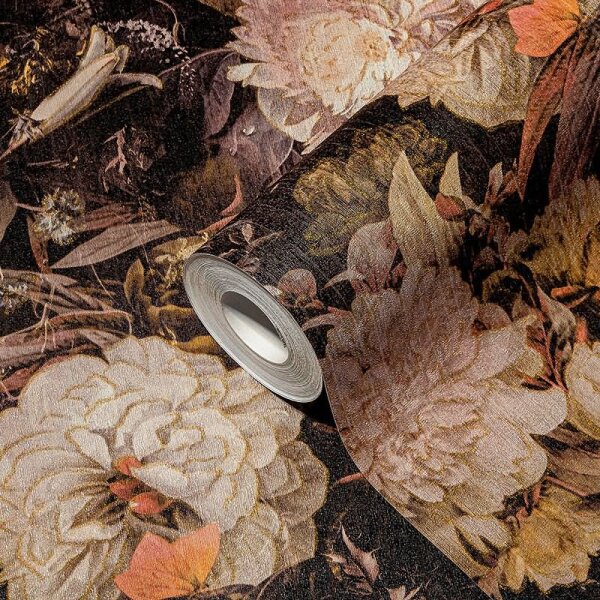 Tapete Gelb, Vanille, Rosa, Rose, Schwarz, Anthrazit AS-Creation Vliestapete (388212)