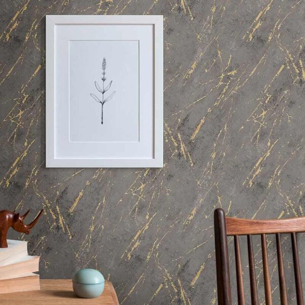 Tapete Gold, Kupfer, Schwarz, Anthrazit AS-Creation Vliestapete (388175)