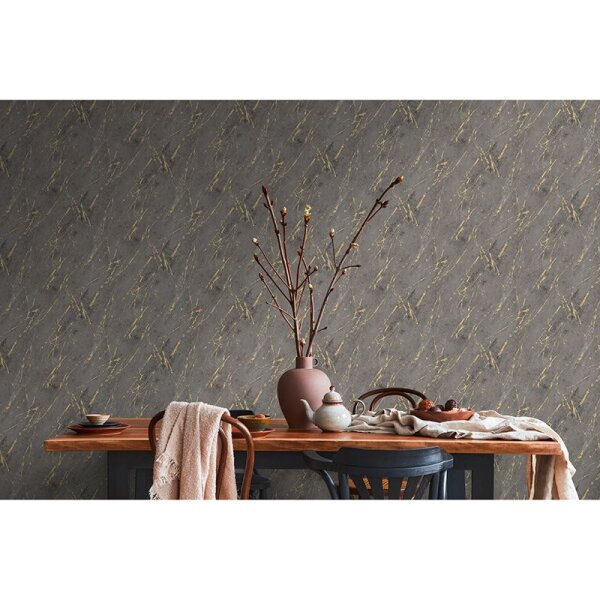 Tapete Gold, Kupfer, Schwarz, Anthrazit AS-Creation Vliestapete (388175)