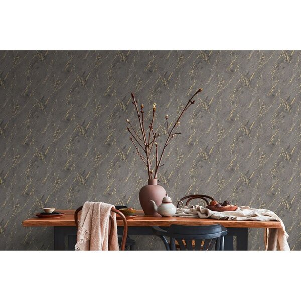 Tapete Gold, Kupfer, Schwarz, Anthrazit AS-Creation Vliestapete (388175)