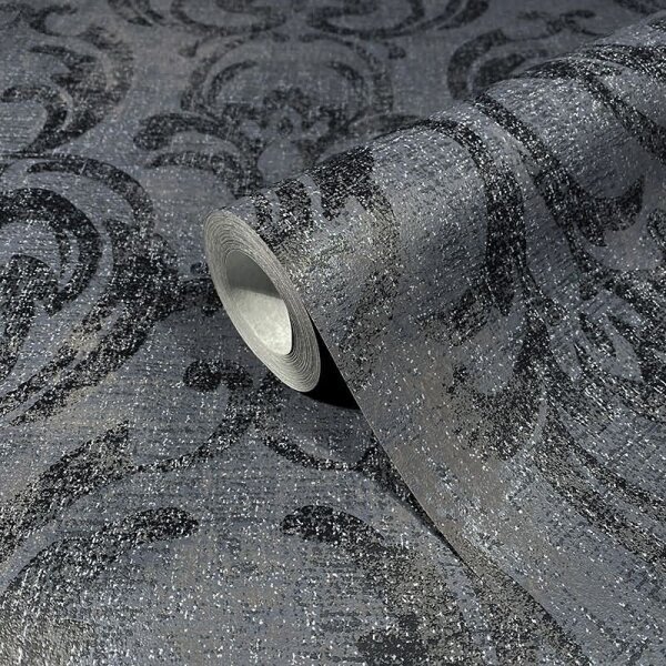 Tapete Schwarz, Anthrazit Novamur Vliestapete (82391)