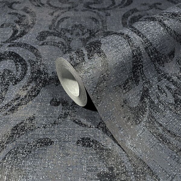 Tapete Schwarz, Anthrazit Novamur Vliestapete (82391)