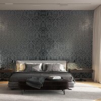 Tapete Schwarz, Anthrazit Novamur Vliestapete (82391)