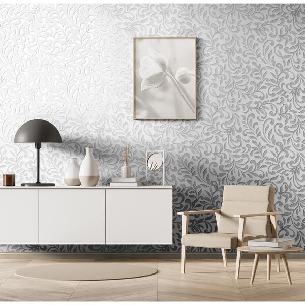 Tapete Beige, Creme, Grau, Silber Novamur Vliestapete (82384)