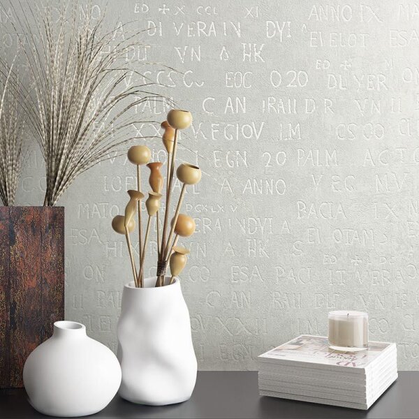 Tapete Grau, Silber, Weiß Novamur Vliestapete (82364)