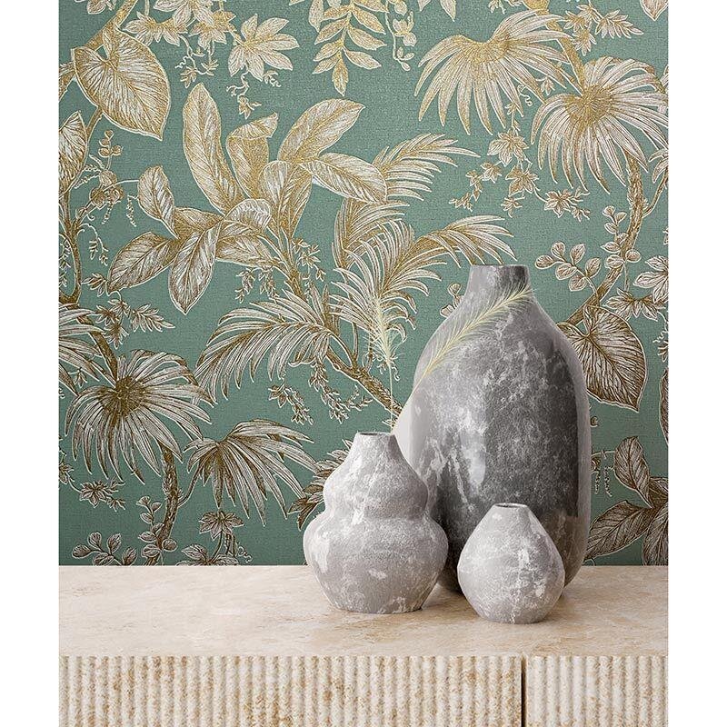 Tapete Gold, Kupfer, Grün Novamur Vliestapete (82341)