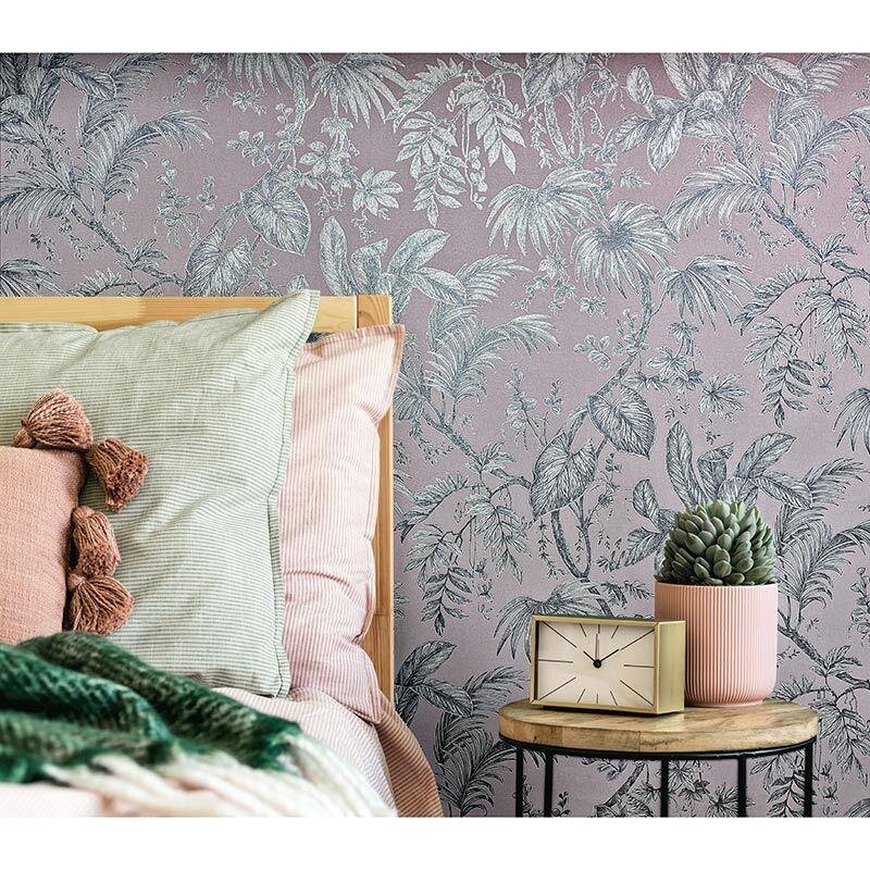 Tapete Grau, Silber, Rosa, Rose Novamur Vliestapete (82339)