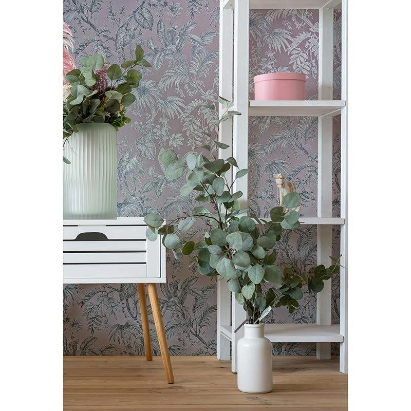 Tapete Grau, Silber, Rosa, Rose Novamur Vliestapete (82339)