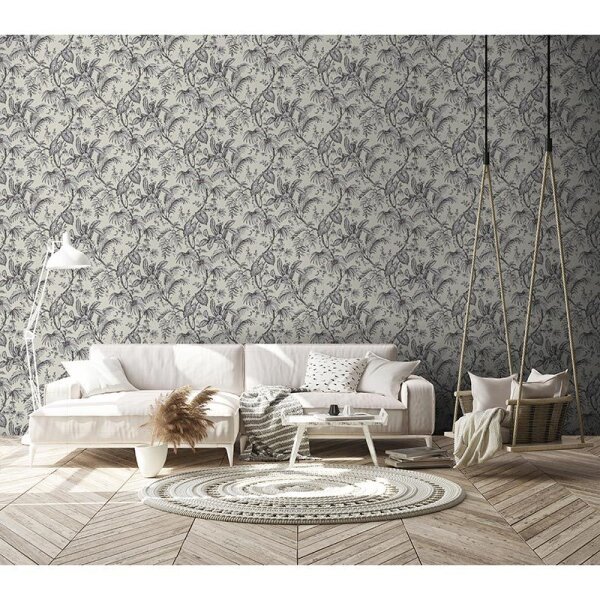 Tapete Greige, Schwarz-Weiß Novamur Vliestapete (82338)