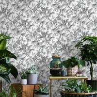 Tapete Schwarz-Wei&szlig; Novamur Vliestapete (82337)