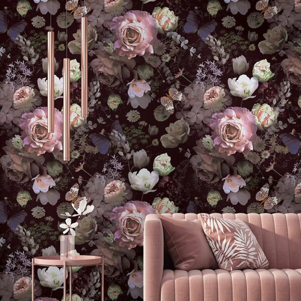 Digitaldruck-Tapete Lila, Rosa, Schwarz Novamur (81603)