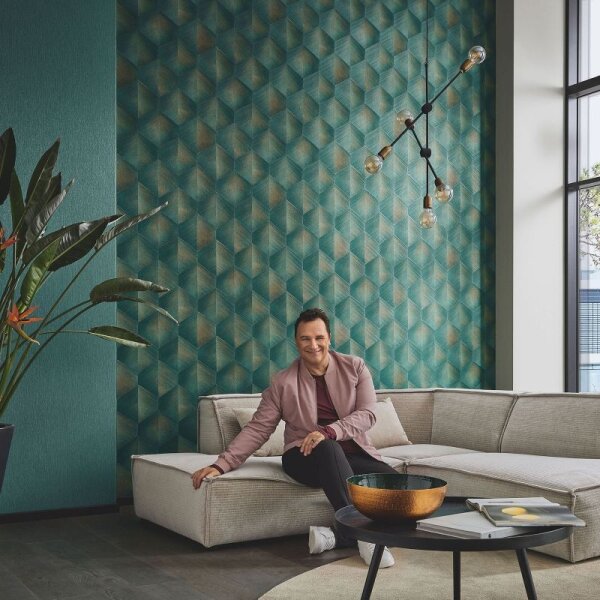 Tapete Grün, Petrol Guido Maria Kretschmer Vliestapete (1037019)