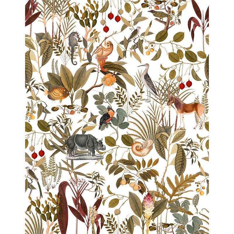 46987 Digitaldruck-Tapete Virginie Dschungel Tiere Vögel Zebras Botanik Marburg