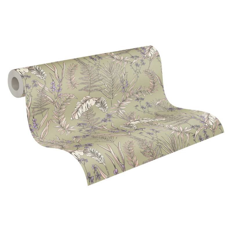 Tapete Beige, Creme, Grün livingwalls Vliestapete (394343)