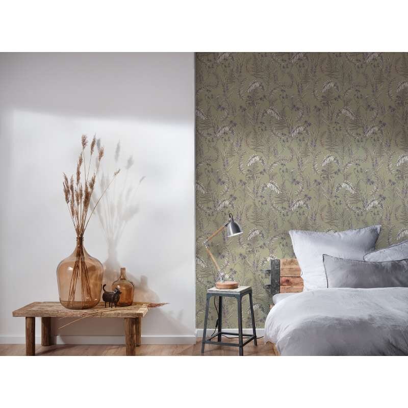 Tapete Beige, Creme, Grün livingwalls Vliestapete (394343)