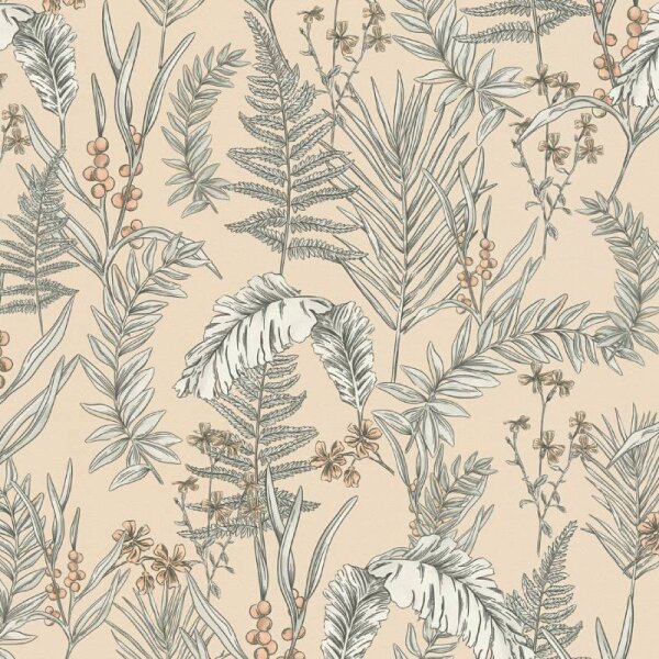 Tapete Beige, Rosa, Schwarz-Weiß livingwalls Vliestapete (394342)