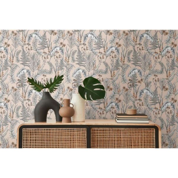 Tapete Beige, Rosa, Schwarz-Weiß livingwalls Vliestapete (394342)