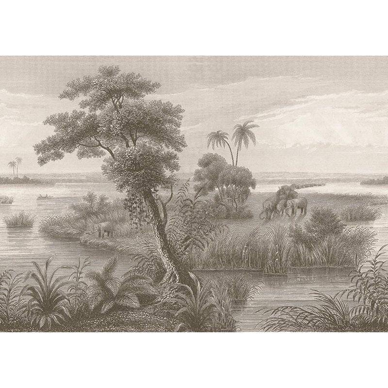 Digitaldruck-Tapete Schwarz-Weiß Rasch (556162)