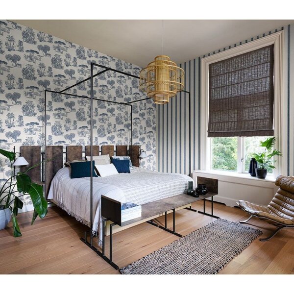 Tapete Blau, Weiß Rasch Vliestapete (555646)