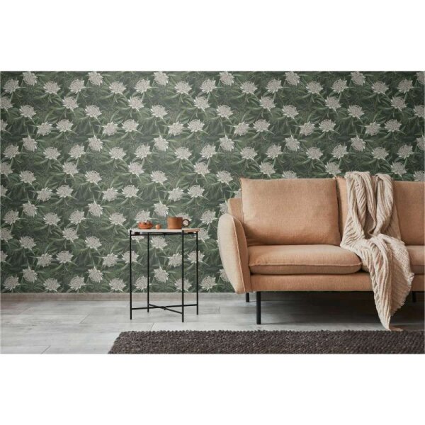 Tapete Grün, Schwarz livingwalls Vliestapete (394321)