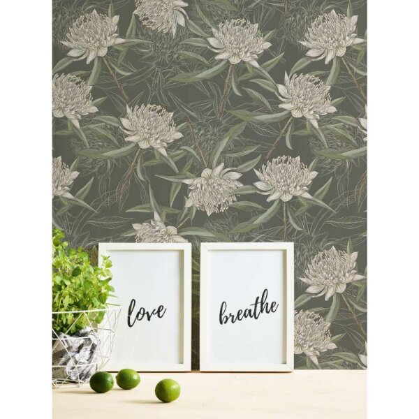 Tapete Grün, Schwarz livingwalls Vliestapete (394321)