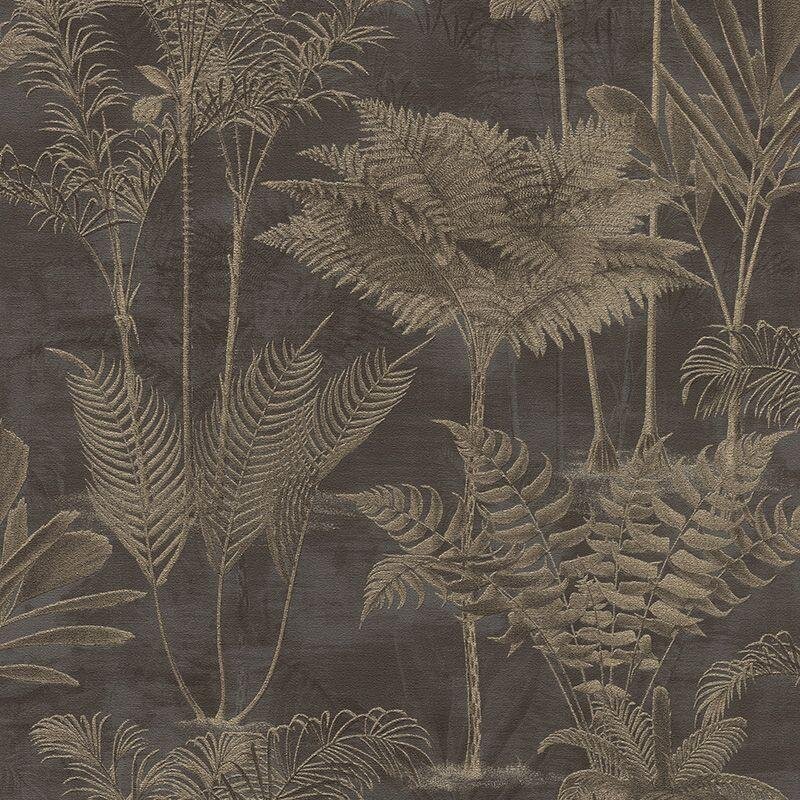 Tapete Braun, Gold, Kupfer, Schwarz, Anthrazit Rasch Vliestapete (555165)