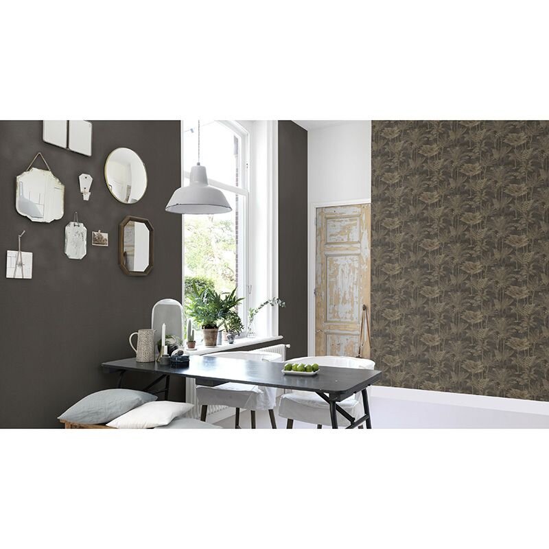 Tapete Braun, Gold, Kupfer, Schwarz, Anthrazit Rasch Vliestapete (555165)