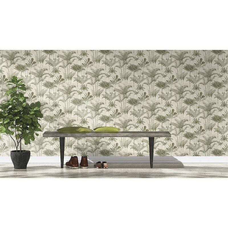 Tapete Greige, Grün Rasch Vliestapete (555141)