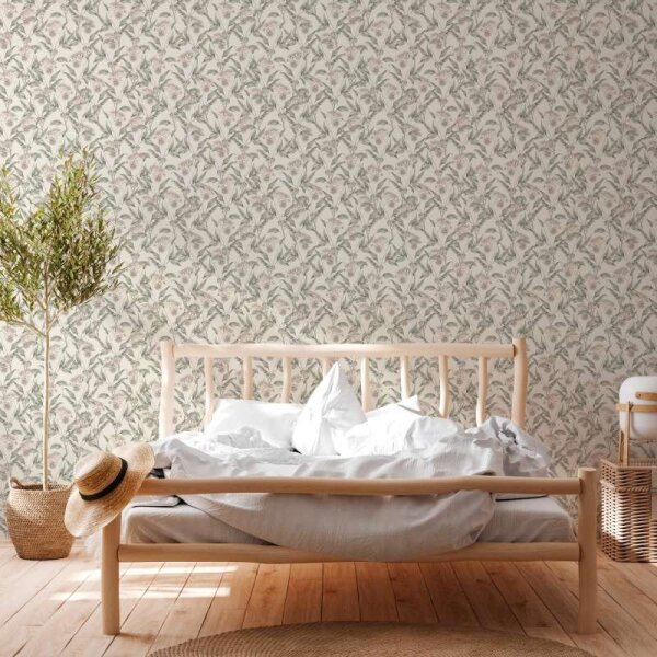 Tapete Grün, Rosa, Weiß livingwalls Vliestapete (394304)