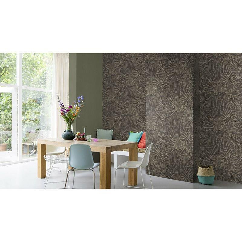 Tapete Gold, Kupfer, Schwarz, Anthrazit Rasch Vliestapete (555745)