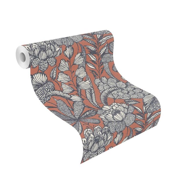 Tapete Blau, Braun Rasch Vliestapete (555370)