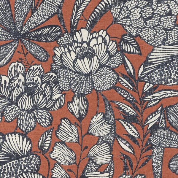 Tapete Blau, Braun Rasch Vliestapete (555370)