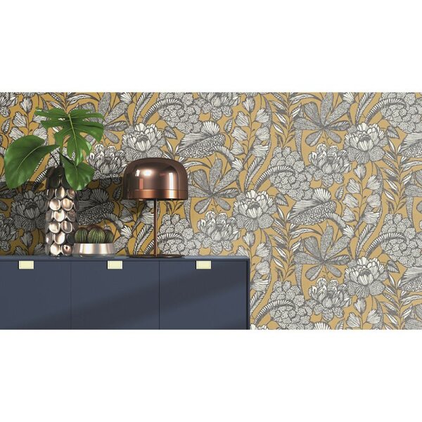 Tapete Braun, Schwarz, Anthrazit Rasch Vliestapete (555363)