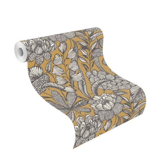 Tapete Braun, Schwarz, Anthrazit Rasch Vliestapete (555363)