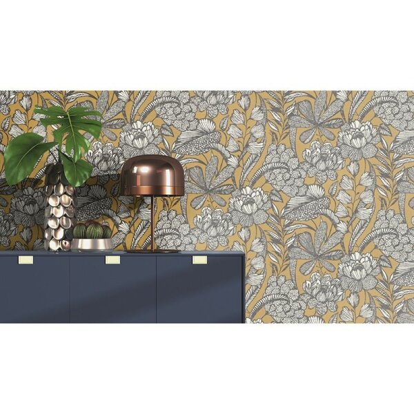 Tapete Braun, Schwarz, Anthrazit Rasch Vliestapete (555363)