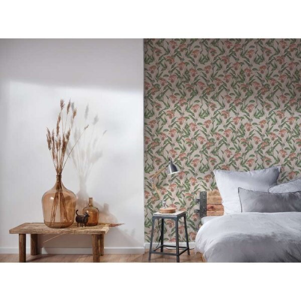 Tapete Beige, Creme, Grün, Rot livingwalls Vliestapete (394303)