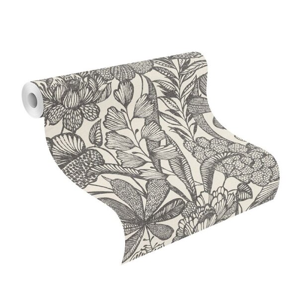 Tapete Schwarz-Weiß Rasch Vliestapete (555325)