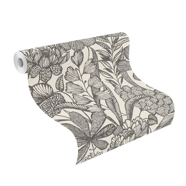 Tapete Schwarz-Weiß Rasch Vliestapete (555325)