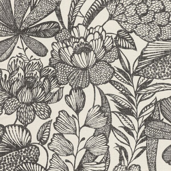 Tapete Schwarz-Weiß Rasch Vliestapete (555325)