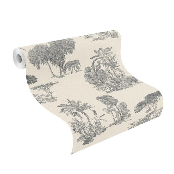 Tapete Schwarz-Weiß Rasch Vliestapete (555028)