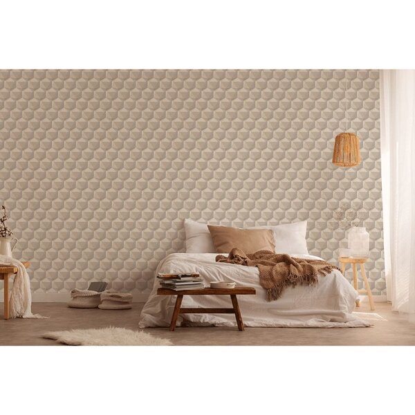 Tapete Beige, Creme, Grau, Silber, Greige Private Walls Vliestapete (387485)