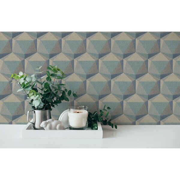 Tapete Beige, Creme, Blau, Braun, Grün Private Walls Vliestapete (387484)