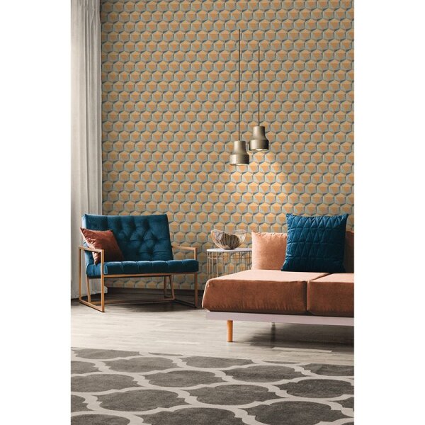 Tapete Blau, Braun Private Walls Vliestapete (387483)