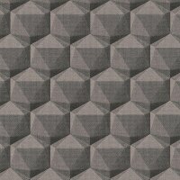 Tapete Braun, Grau, Silber, Schwarz, Anthrazit Private...