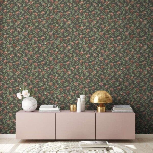 Tapete Grün, Rot, Schwarz livingwalls Vliestapete (394301)