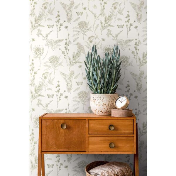 Tapete Grün, Weiß livingwalls Vliestapete (394293)