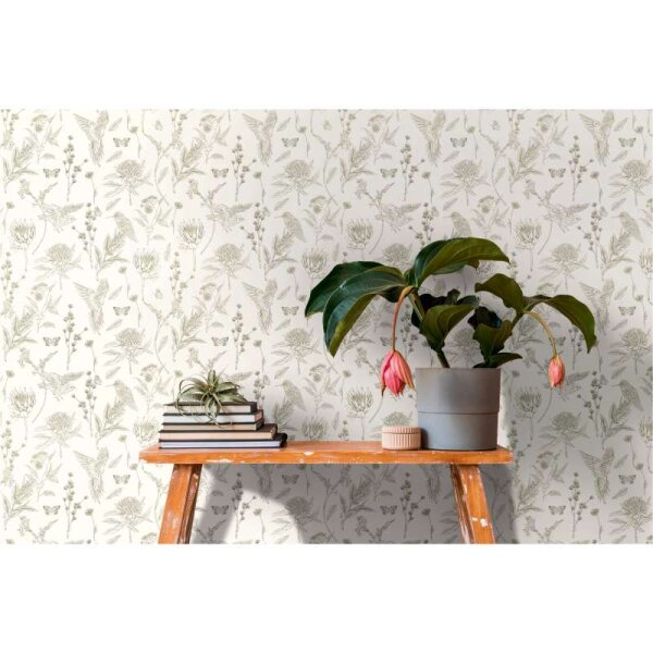 Tapete Grün, Weiß livingwalls Vliestapete (394293)